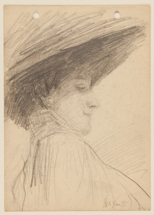 Woman in Large Hat Leaning Back