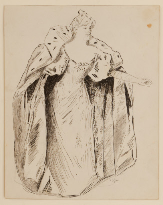 Victorian woman in fur cape