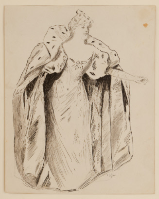 Victorian woman in fur cape