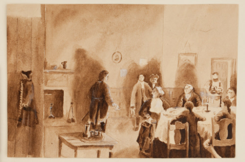 Colonial tavern scene