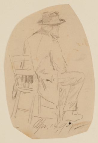 Rear view of seated man