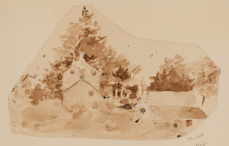 Landscape with house and barn