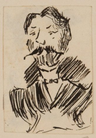 Bust-length portrait of man with mustache