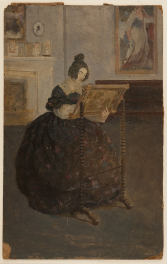 Woman embroidering
