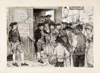 Illustration for Old New York Coffee Houses; Theophylact Bache Saving Graydon from the Mob in 1776