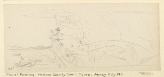 Sketch for Hudson County Courthouse Mural; Hendryk Hudson and the Half-Moon