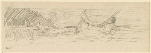 Sketch for Hudson County Courthouse Mural;  Hendryk Hudson and the Half-Moon