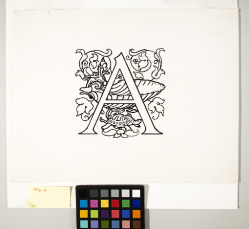 Decorative letter from  an unpublished biography of Benvenuto Cellini