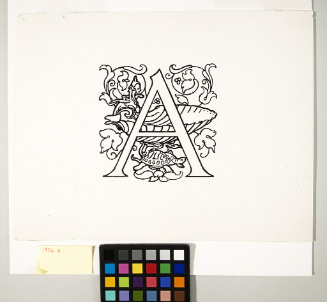 Decorative letter from  an unpublished biography of Benvenuto Cellini