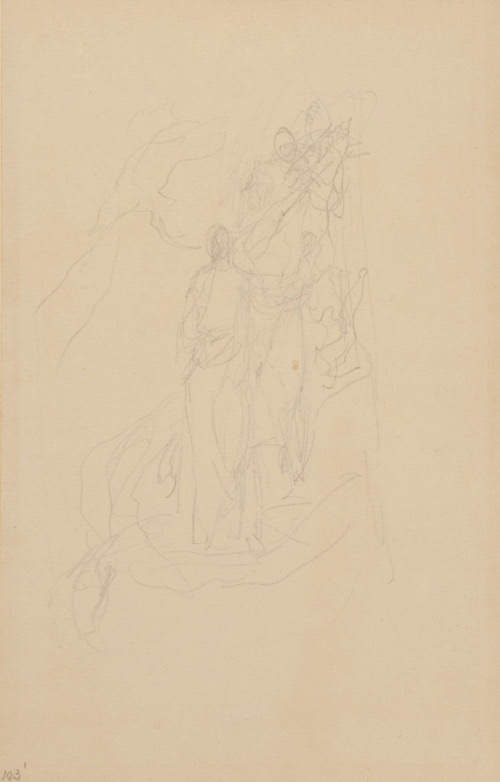 Sketch for The Pilgrimage of Truth; Truth Leaves the Fairies Wonderland
