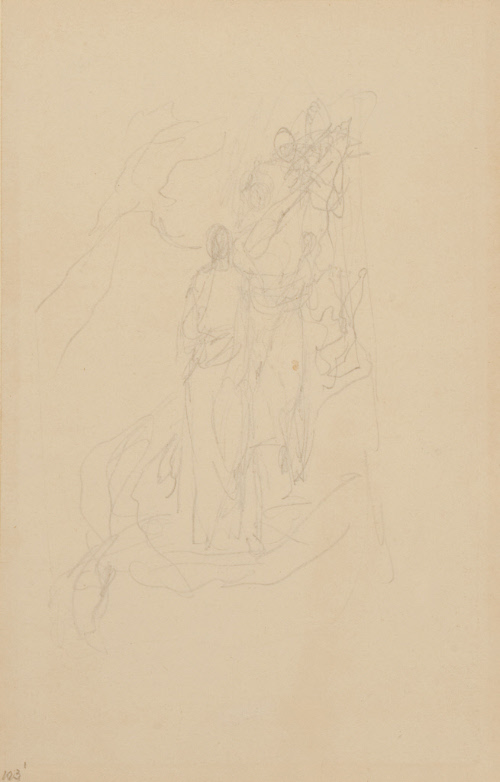 Sketch for The Pilgrimage of Truth; Truth Leaves the Fairies Wonderland