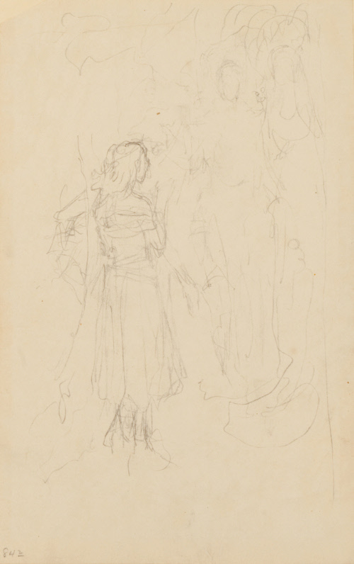 Sketch for Saint Joan of Arc; She believed that she had daily speech with angels