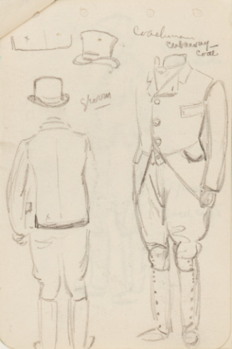 Costume sketches; groom and coachman designs