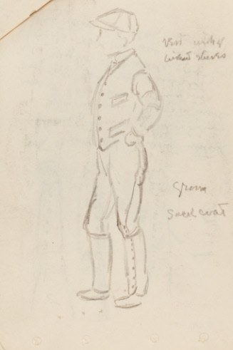 Costume sketch; side view of groom design