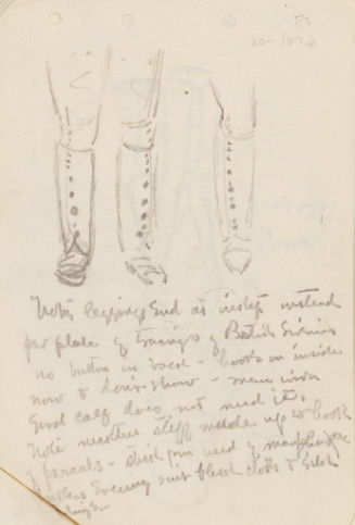 Costume sketch; designs for leggings