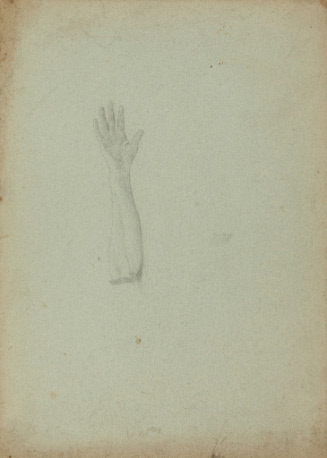 Sketch of forearm and hand with outstretched fingers