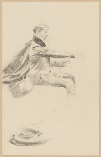 Study for The Last Revel in Printz Hall; Seated man and drapery study