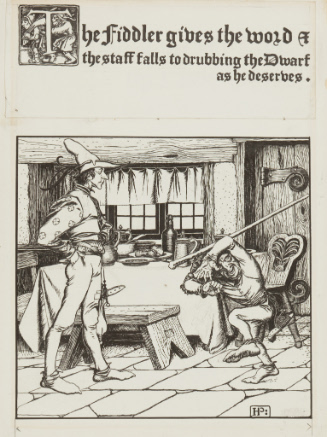 Illustration for The Staff and the Fiddle; The fiddler gives the word