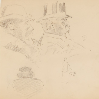 Two Men's Heads and Two Sketches