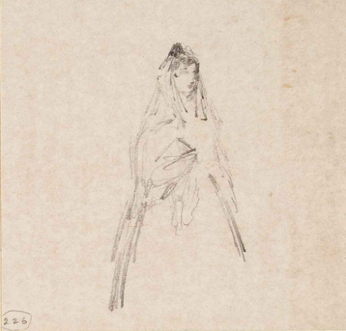 Sketch for Manuel Menendez; She went by without looking at him