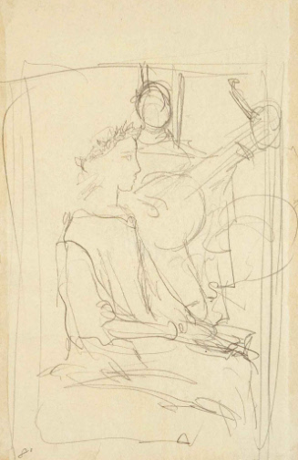 Sketch for Piere Vidal, Troubadour; "Nothing harms me all the day"