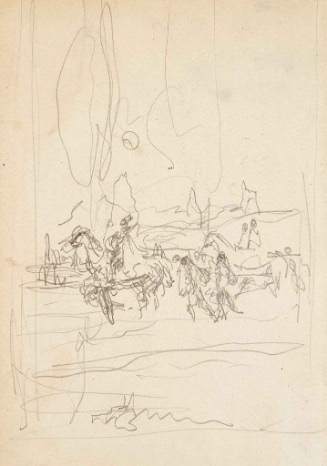 Sketch for Piere Vidal, Troubadour; In the train of King Alfonzo