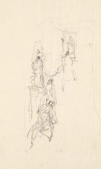 Sketch for The Sword of Ahab; The Battle of the Stairs
