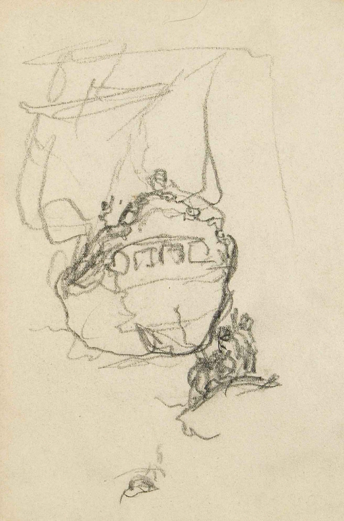 Sketch for The Fate of a Treasure Town; An Attack on a Galleon