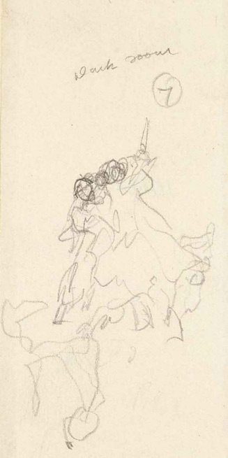 Sketch for The Ruby of Kishmoor; The stranger threw himself upon Jonathan with the fury of a madman