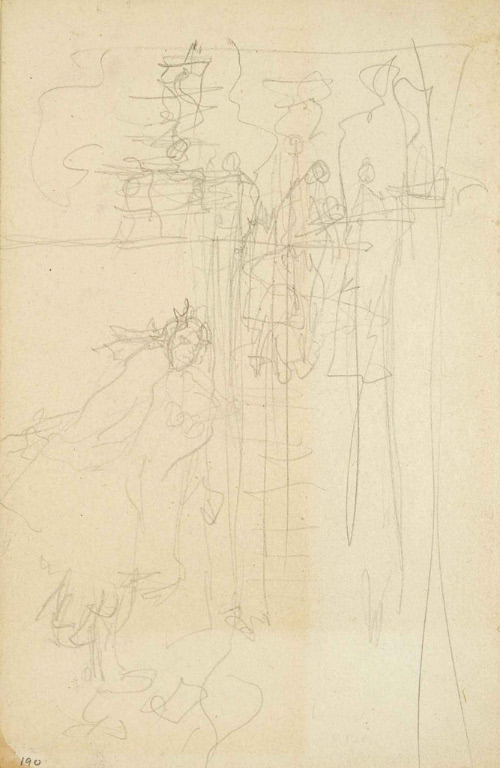 Sketch for The Mysterious Chest; Old Jacob Van Kleek had never favored our hero's suit
