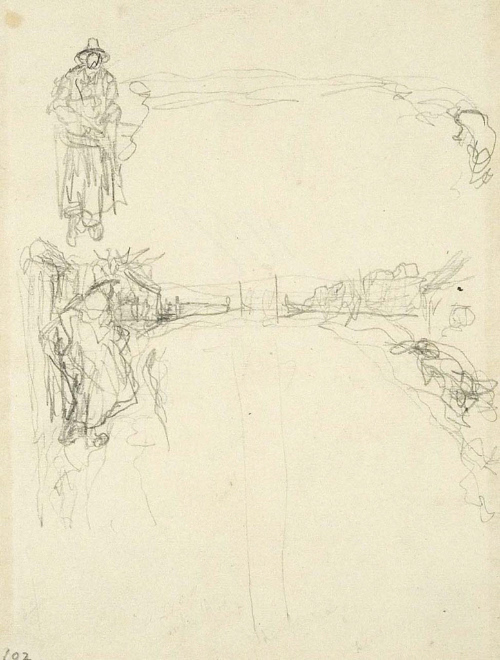 Sketches for The Salem Wolf;  Illustrated margins