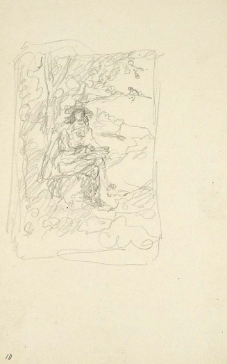 Sketch for Holy Mr. Herbert; Writing on some loose sheets of paper that he held on his knee