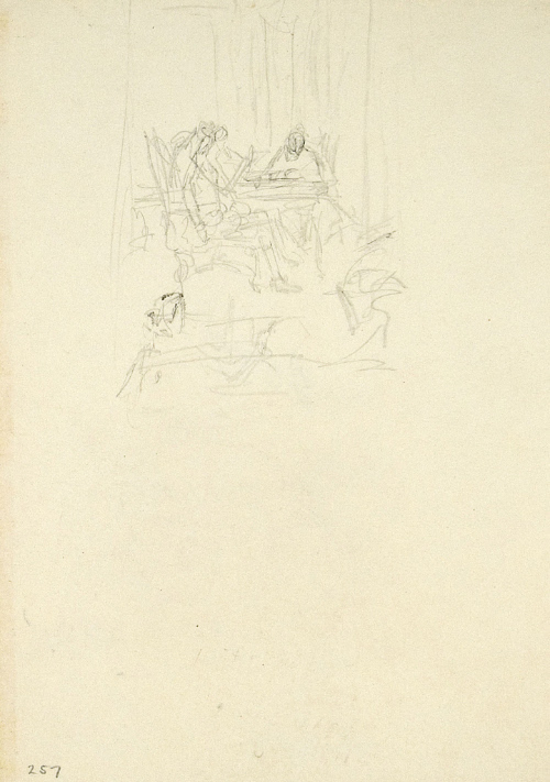 Sketch for The Story of the Revolution; Benjamin Franklin and Richard Oswald Discussing the Treaty of Peace at Paris