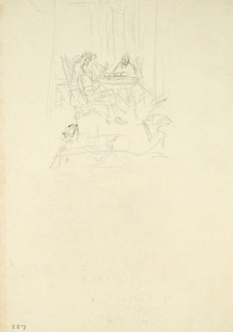 Sketch for The Story of the Revolution; Benjamin Franklin and Richard Oswald Discussing the Treaty of Peace at Paris