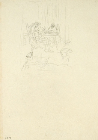 Sketch for The Story of the Revolution; Benjamin Franklin and Richard Oswald Discussing the Treaty of Peace at Paris