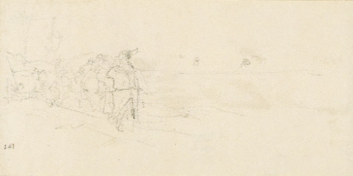 Sketch for Hudson County Courthouse Mural; Peter Stuyvesant and the English Fleet