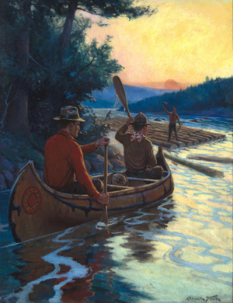 Hunters' Canoe, Log Raft