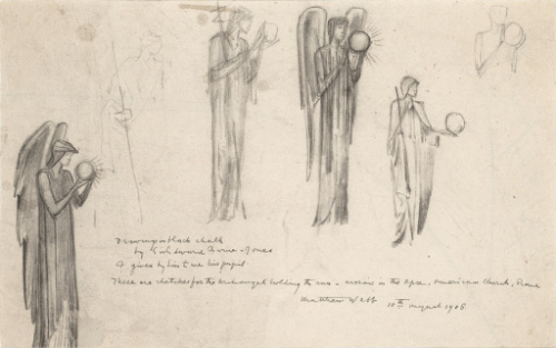 Six studies for Archangel Figure, American Church, Rome