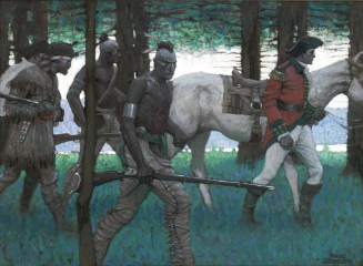 Colonial troops with Indian guides