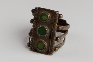 Silver Ring with Three Green Stones
