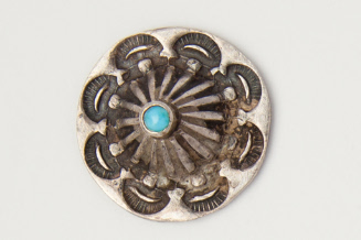Three Silver Buttons with Turquoise