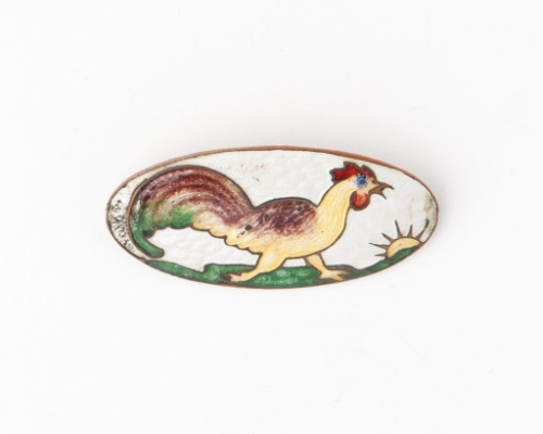 Cockerel with Sun, Brooch