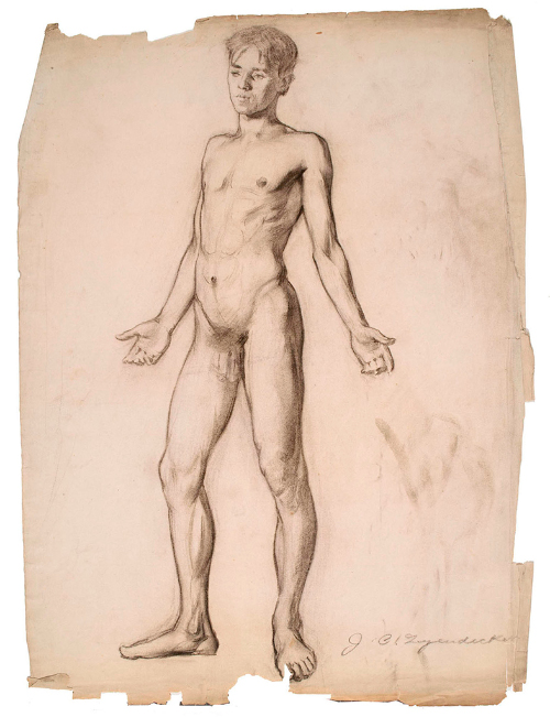 Academic Study, Male Nude