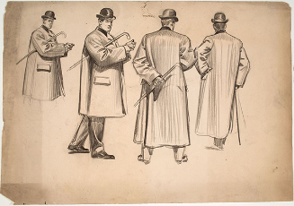 Sketches of Man in Overcoat