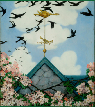 Weathervane and Roof Gable with Birds