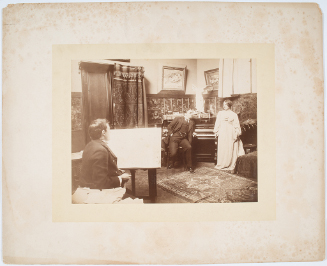Gibson in his Paris Studio with Model and Unidentified Man