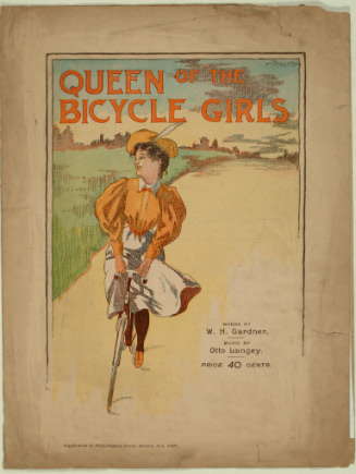 Sheet music cover for Queen of the Bicycle Girls