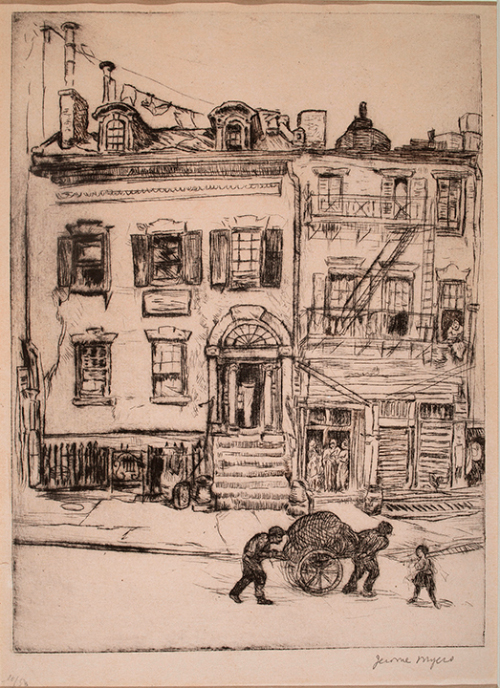 Old Houses on Oak Street, New York City