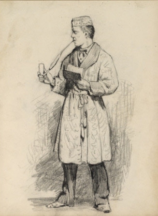 Man holding pipe and book