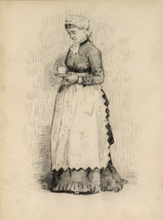 Maid holding teacup